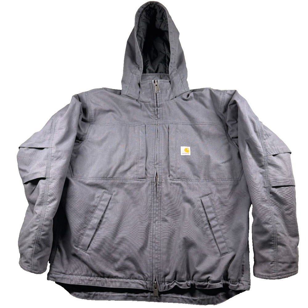 Carhartt Full Swing Cryder Jacket Men L 102207-029 Gray Quick Duck Thinsulate